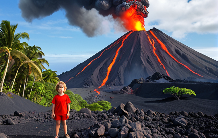 **Volcano Island Adventure:** A child on a volcanic island uses science to prevent a volcanic eruption.